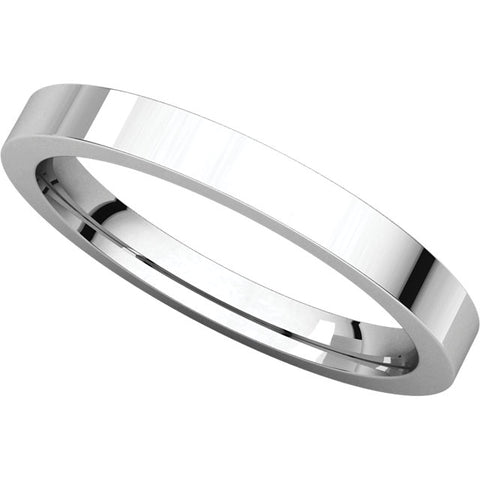 Platinum 2.5mm Flat Comfort Fit Band, Size 6