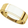 14k Yellow Gold 6mm Flat Edge Band, Size 9.5