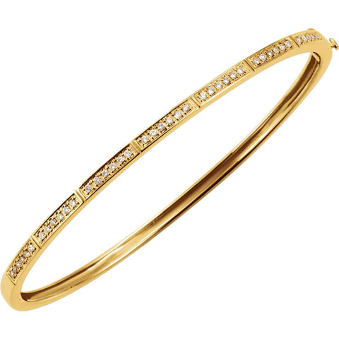 14k Yellow Gold 1/3 CTW Diamond Bangle Bracelet