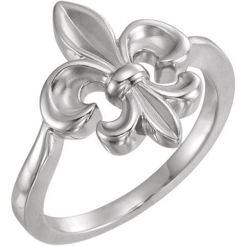 Sterling Silver Fleur-de-lis Ring, Size 7