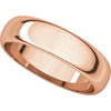 14k Rose Gold 5mm Half Round Band , Size 12
