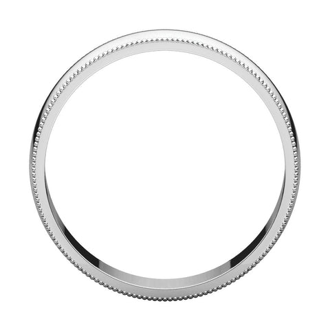 14k White Gold 5mm Light Milgrain Band, Size 8