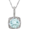 0.015 CTTW Halo-Styled Necklace in Sterling Silver