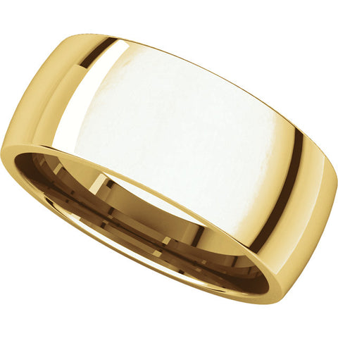 14k Yellow Gold 8mm Light Comfort Fit Band, Size 7