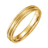 14k Yellow Gold 4mm Flat Edge Comfort-Fit Milgrain Satin Finish Band, Size 7