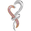 Genuine Pink Sapphire Heart Pendant in Sterling Silver