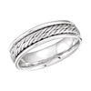 Bridal Duo 06.50 mm Hand Woven Comfort-Fit Wedding Band Ring in 14k White Gold (Size 10 )
