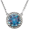 14k White Gold Chatham« Created Alexandrite & 0.05 ctw. Diamond 16-inch Necklace
