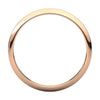 14k Rose Gold 1.5mm Half Round Band, Size 8.5