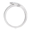 14k White Gold 1/3 CTW Diamond Ring Guard, Size 7