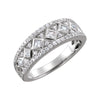 Etruscan-Style Anniversary Band in 14k White Gold, Size 7