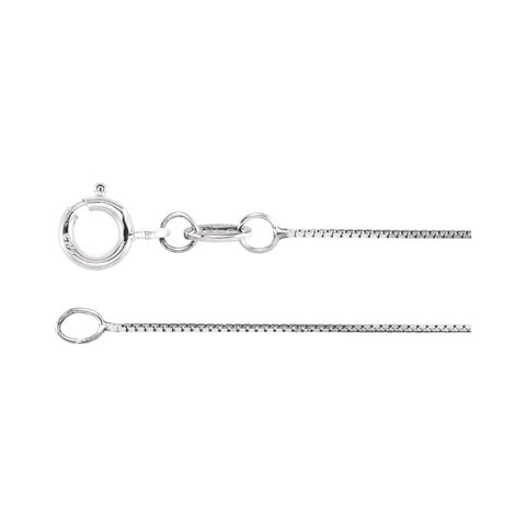 18k White Gold .50mm Box 24" Chain