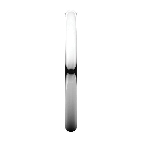 14k White Gold 2mm Half Round Light Band, Size 9