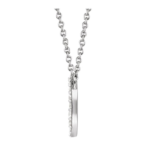 14k White Gold 1/3 CTW Diamond Cluster 16-18" Necklace