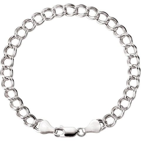 7 inch 5.5 mm Paralleo Charm Bracelet in Sterling Silver