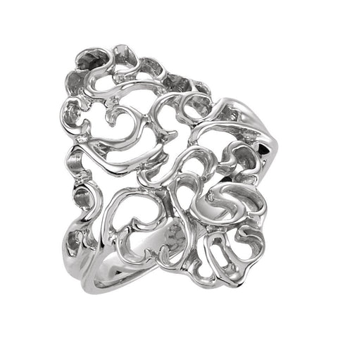14k White Gold Freeform Ring, Size 6