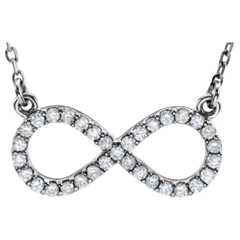 14k Rose Gold 1/10 CTW Diamond Infinity-Inspired 16" Necklace