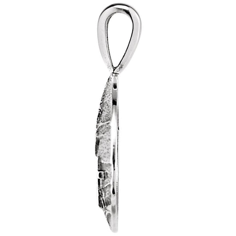 Sterling Silver 27.6x19.1mm Heart print Storm Pendant
