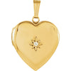 Diamond Heart Locket in 14K Yellow Gold