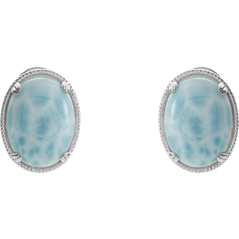 Sterling Silver Larimar Earrings