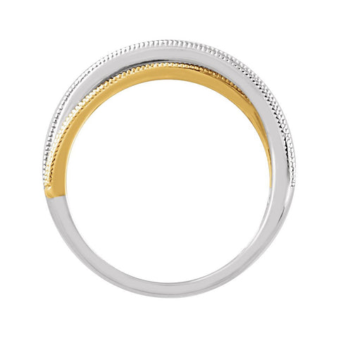 14K White & Yellow Gold 1/6 CTW Diamond Ring, Size 7