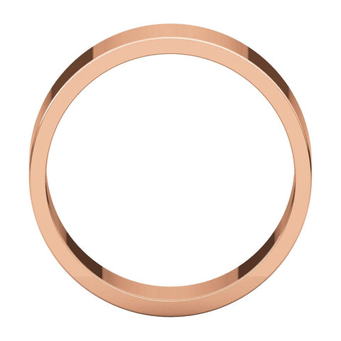 14k Rose Gold 7mm Flat Band, Size 5.5