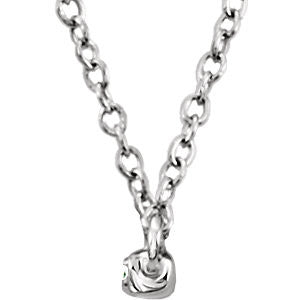 14k White Gold 1/6 CTW Diamond Bar 18" Necklace