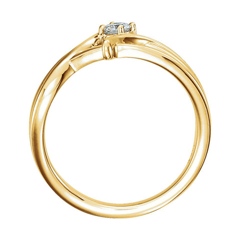 14k Yellow Gold 1/8 CTW Diamond Ring, Size 7