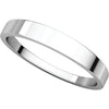 Platinum 3mm Flat Tapered Band, Size 7.5