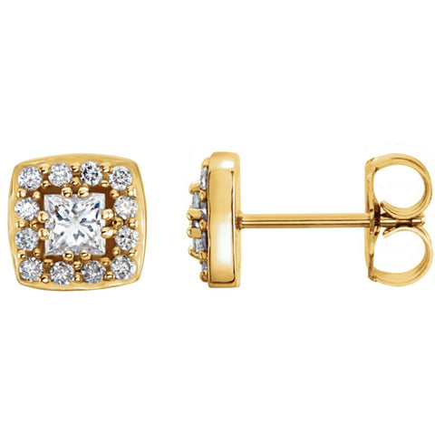 14k Yellow Gold 1/2 CTW Diamond Earrings