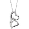 Sterling Silver Sisters by Heart Necklace