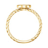 14k Yellow Gold 1/6 CTW Diamond Cluster Rope Ring, Size 7