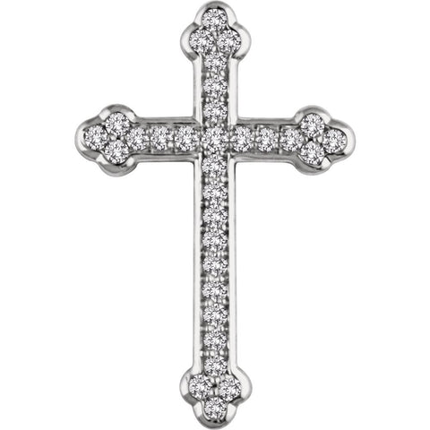 14k White Gold 1/3 CTW Diamond Cross Pendant