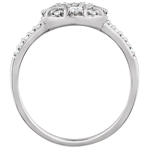 14k White Gold 3/8 CTW Diamond Ring, Size 7