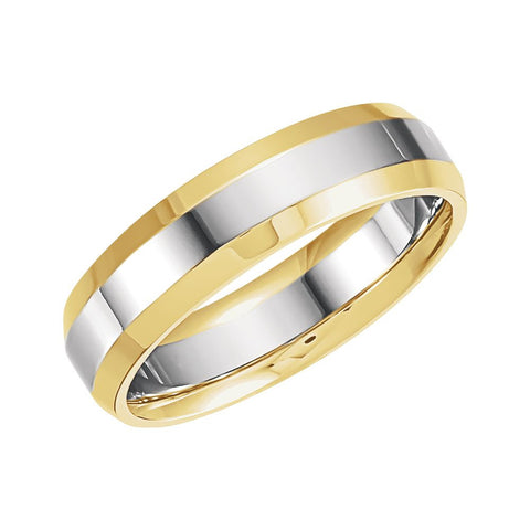14K White & Yellow Gold 6mm Comfort-Fit Band Size 10