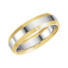 6 mm Two-Tone Comfort-Fit Wedding Band Ring in 14k White and Yellow Gold (Size 10 )