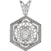 14k Yellow Gold 0.03 Ct Diamond Filigree Pendant