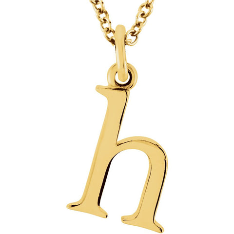 14k Yellow Gold "h" Lowercase Initial 16" Necklace