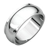 14k White Gold 7mm Half Round Edge Wedding Band for Men, Size 13.5