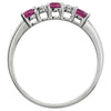 14k White Gold Created Ruby & .01 CTW Diamond Ring, Size 7
