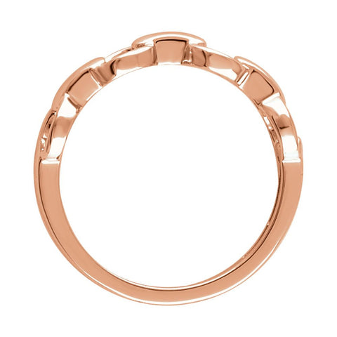 14k Rose Gold Chain Link Ring , Size 7