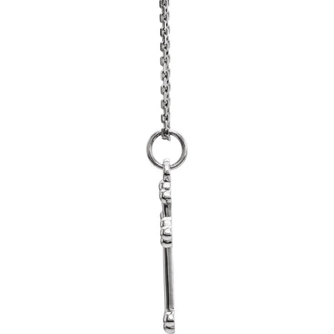 14k White Gold Cross 18" Necklace