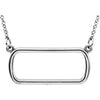 14K White Gold Soft Rectangle 16-Inch Necklace