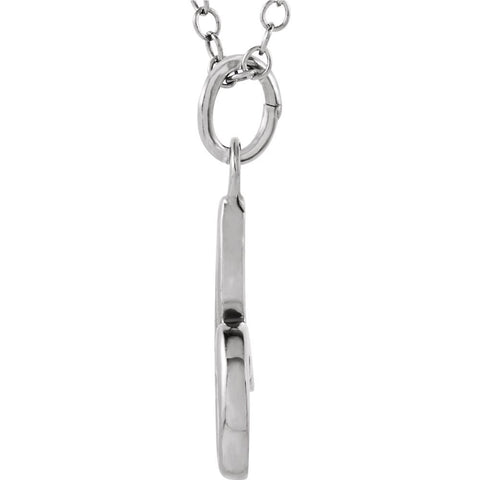 14k White Gold Letter "B" Lowercase Script Initial Necklace