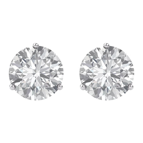 14k White Gold 6.5mm Round Forever Brilliant® Moissanite Earrings