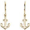 14k Yellow Gold Petite Anchor Earrings