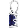 14k White Gold Chatham® Created Blue Sapphire Pendant