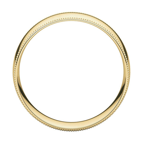 10k Yellow Gold 7mm Light Comfort Fit Milgrain Band , Size 9