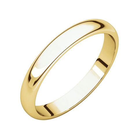10k Yellow Gold 4mm Half Round Light Band, Size 8.5