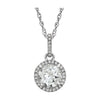 14K White Gold Created White Sapphire & 1/10 CTW Diamond 18-Inch Necklace